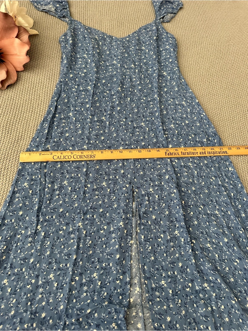 Reformation Baxley Dress in Blue Eve Size 10 - Picture 7 of 15